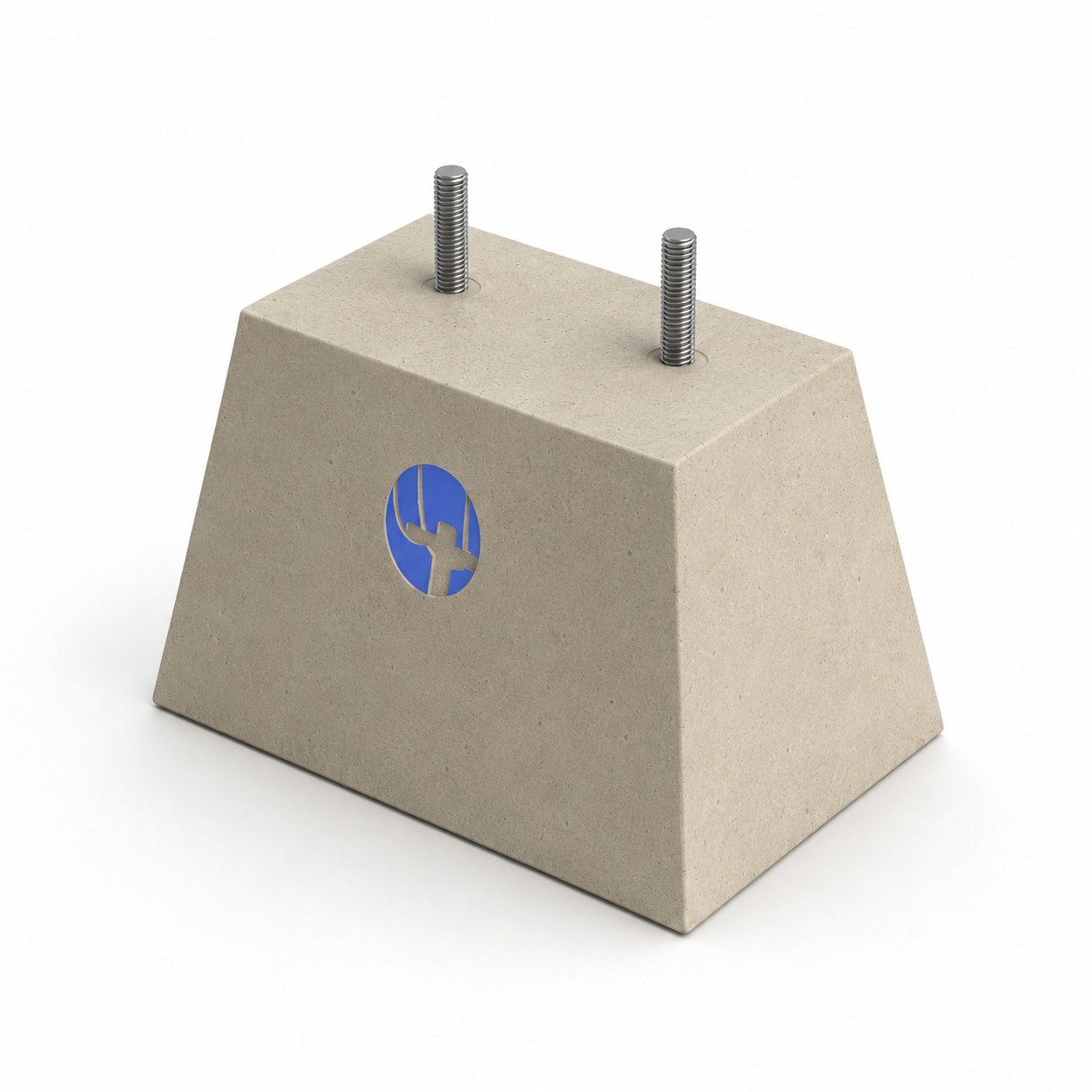 Base fotovoltaica 15×30×25 cm — 2 espárragos de 1/2"
